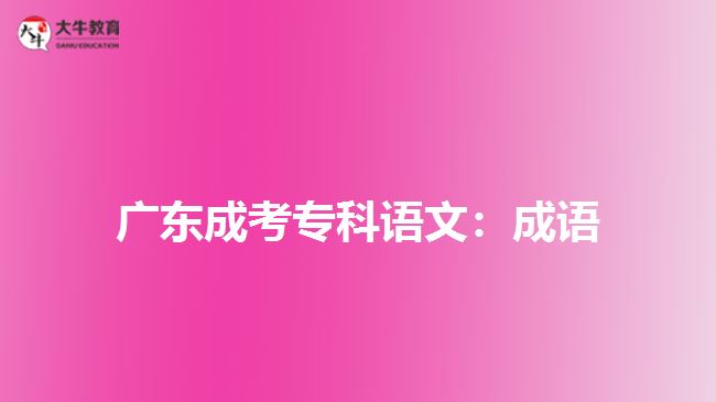 廣東成考?？普Z文：成語