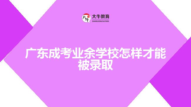 廣東成考業(yè)余學校怎樣才能被錄取