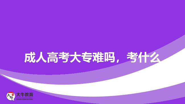 成人高考大專難嗎，考什么