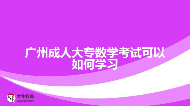 廣州成人大專數學考試可以如何學習