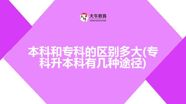 本科和專科的區(qū)別多大(?？粕究朴袔追N途徑)