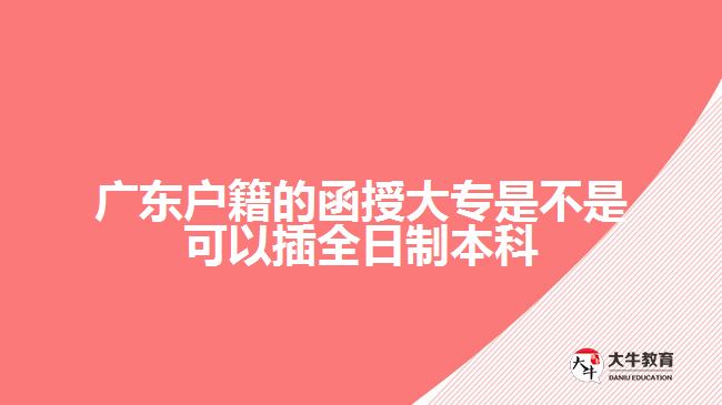 廣東戶(hù)籍的函授大專(zhuān)插全日制本科
