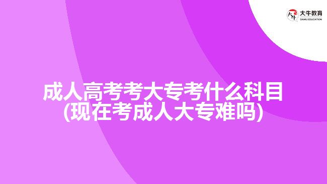 成人高考考大?？际裁纯颇?現(xiàn)在考成人大專難嗎)