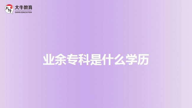 業(yè)余?？剖鞘裁磳W歷