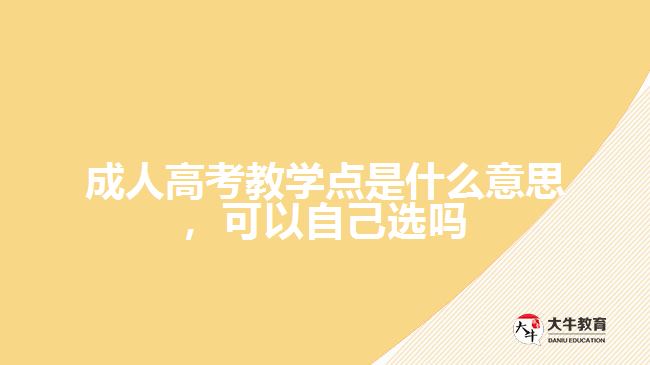 成人高考教學(xué)點(diǎn)是什么意思，可以自己選嗎