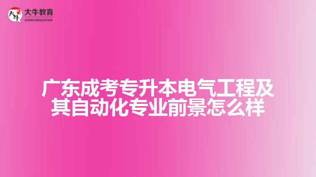 廣東成考專(zhuān)升本電氣工程及其自動(dòng)化專(zhuān)業(yè)前景怎么樣
