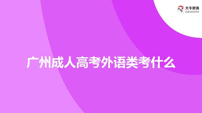 廣州成人高考外語(yǔ)類考什么