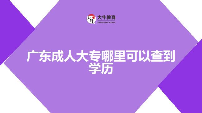 廣東成人大專(zhuān)哪里可以查到學(xué)歷