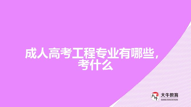 成人高考工程專業(yè)有哪些，考什么