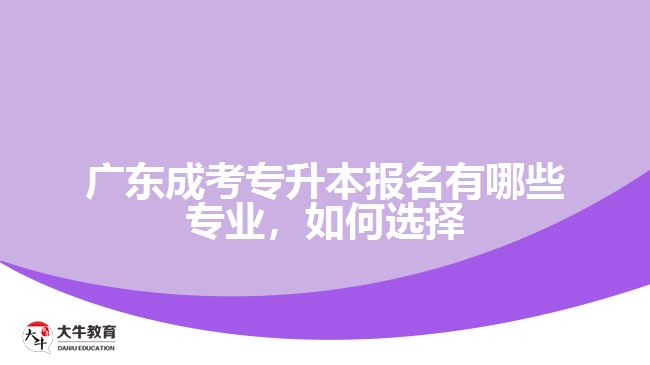 廣東成考專升本報名有哪些專業(yè)，如何選擇