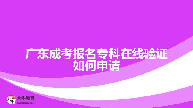 廣東成考報名?？圃诰€驗證如何申請
