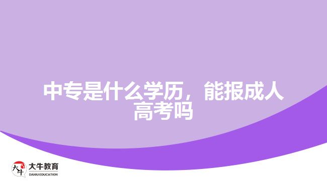 中專是什么學歷，能報成人高考嗎