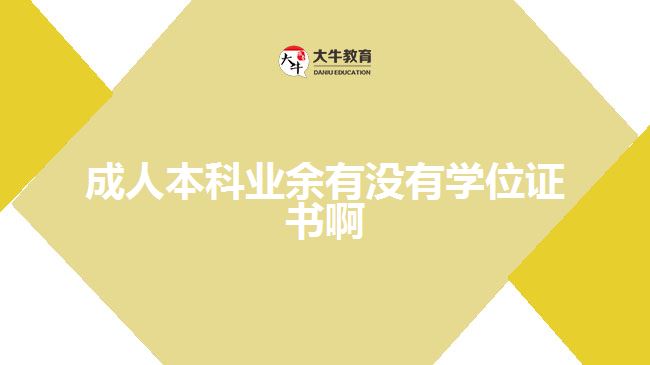 成人本科業(yè)余有沒(méi)有學(xué)位證書(shū)啊