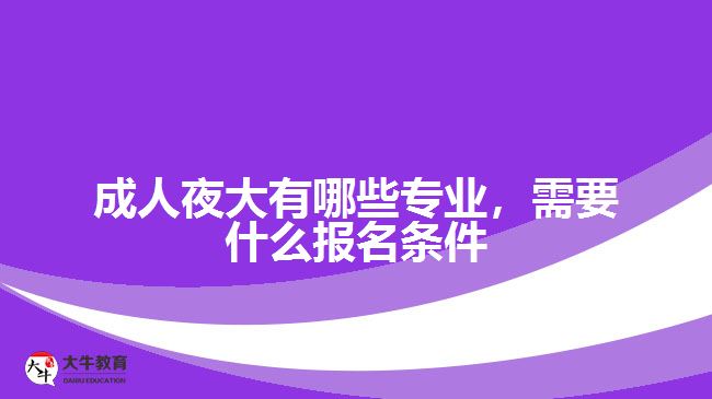 成人夜大有哪些專業(yè)，需要什么報名條件