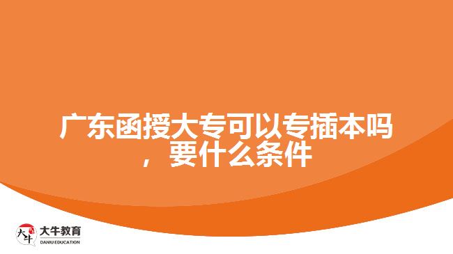 廣東函授大專可以專插本嗎，要什么條件