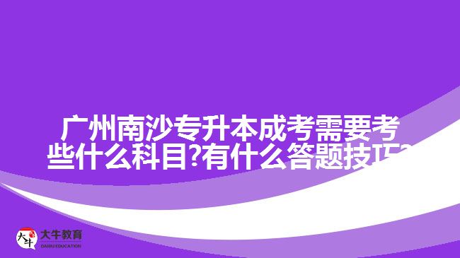 廣州南沙專(zhuān)升本成考需要考些什么科目?有什么答題技巧?