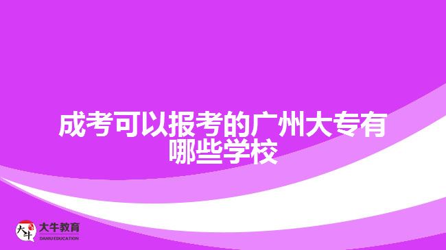 成考可以報考的廣州大專有哪些學校