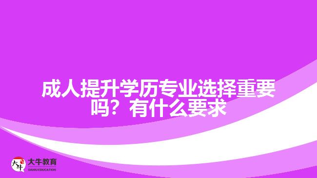 成人提升學(xué)歷專業(yè)選擇重要嗎？有什么要求