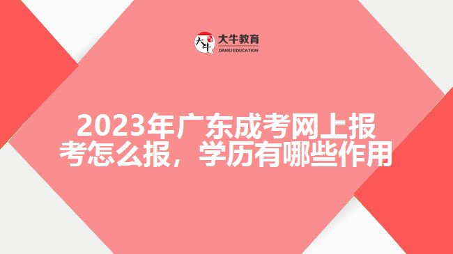 2023年廣東成考網(wǎng)上報考怎么報，學(xué)歷有哪些作用