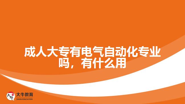 成人大專有電氣自動化專業(yè)嗎，有什么用