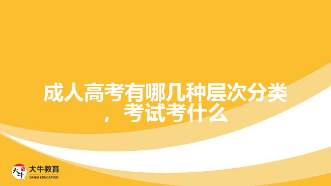 成人高考有哪幾種層次分類，考試考什么