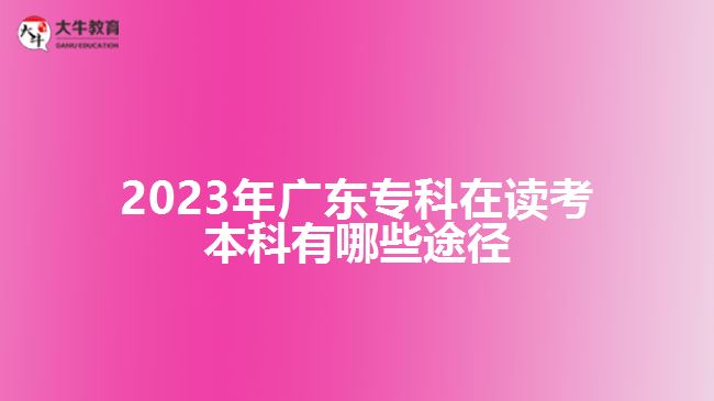 廣東?？圃谧x考本科有哪些途徑