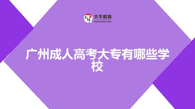 廣州成人高考大專(zhuān)有哪些學(xué)校
