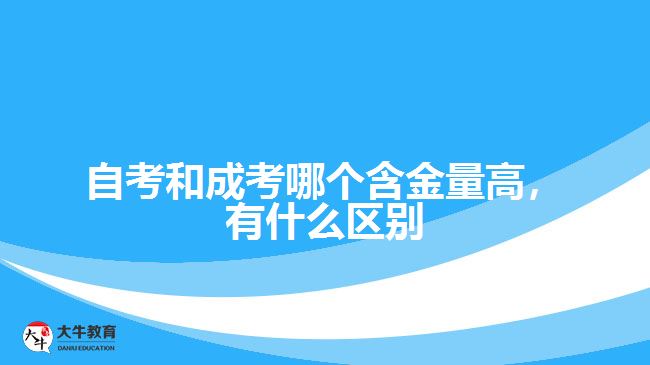 自考和成考哪個含金量高，有什么區(qū)別