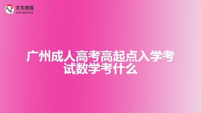 廣州成人高考高起點入學考試數學考什么