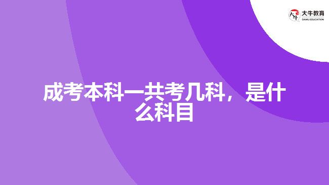 成考本科一共考幾科，是什么科目