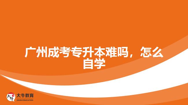廣州成考專升本難嗎，怎么自學(xué)