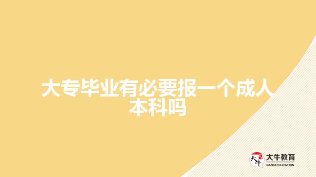 大專畢業(yè)有必要報(bào)一個(gè)成人本科嗎