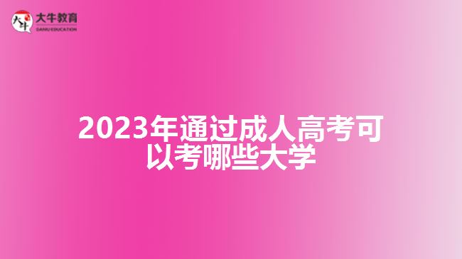 2023年通過成人高考可以考哪些大學