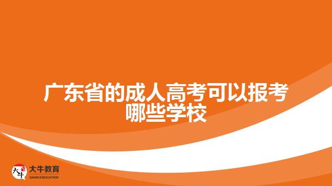 廣東省的成人高考可以報考哪些學校