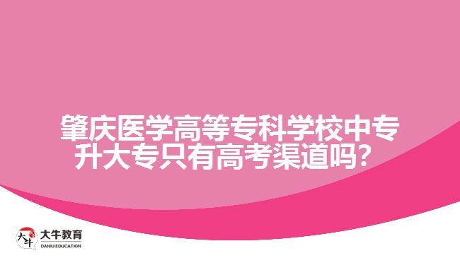 肇慶醫(yī)學(xué)高等?？茖W(xué)校中專升大專只有高考渠道嗎？