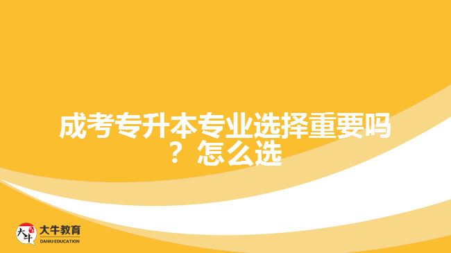 成考專升本專業(yè)選擇重要嗎？怎么選