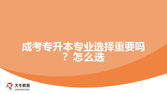 成考專升本專業(yè)選擇重要嗎？怎么選