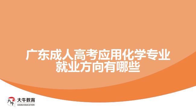 廣東成人高考應用化學專業(yè)就業(yè)方向有哪些