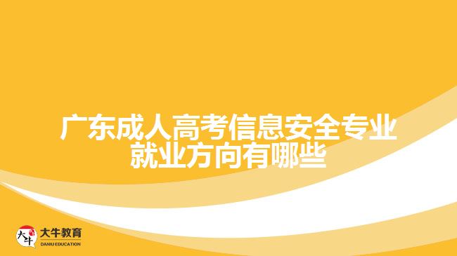 廣東成人高考信息安全專(zhuān)業(yè)就業(yè)方向有哪些
