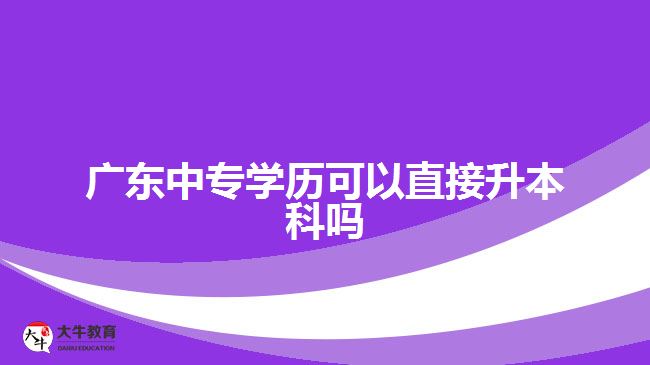 廣東中專學歷可以直接升本科嗎