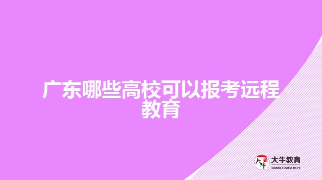 廣東哪些高校可以報(bào)考遠(yuǎn)程教育