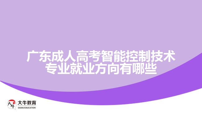 廣東成人高考智能控制技術專業(yè)就業(yè)方向有哪些
