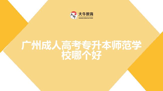 廣州成人高考專升本師范學(xué)校哪個(gè)好
