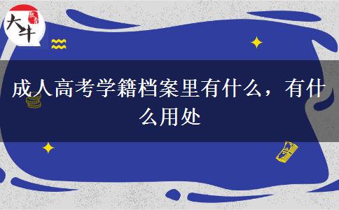 成人高考學(xué)籍檔案里有什么，有什么用處