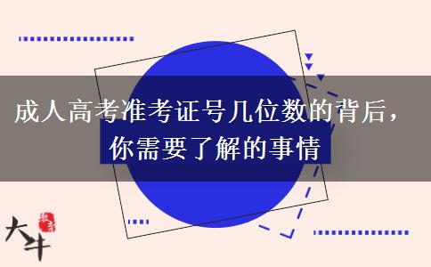 成人高考準(zhǔn)考證號幾位數(shù)的背后，你需要了解的事情