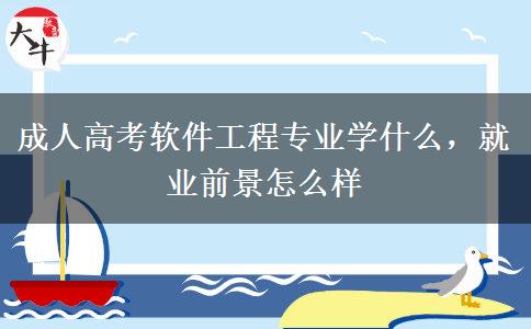 成人高考軟件工程專業(yè)學(xué)什么，就業(yè)前景怎么樣