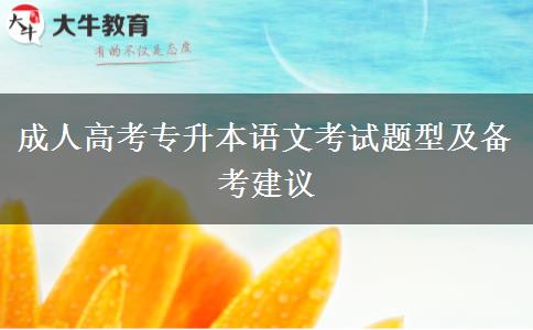 成人高考專(zhuān)升本語(yǔ)文考試題型及備考建議 成人高考專(zhuān)升本語(yǔ)文考試題型及備考建議