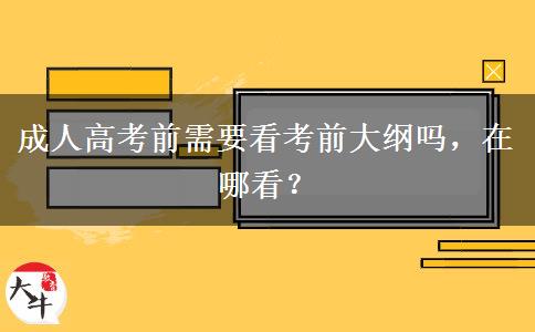 成人高考前需要看考前大綱嗎，在哪看？
