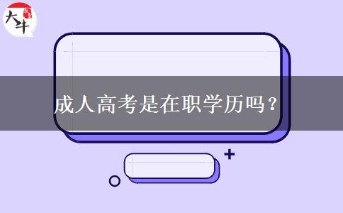 成人高考是在職學歷嗎？