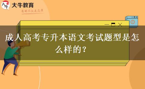 成人高考專升本語文考試題型是怎么樣的？